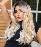 Перука довга хвиляста омбре блонд, фото 3