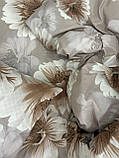 Комплект постільної білизни Бязь голд люкс Капучино з квітами Євро розмір 220х240, фото 8