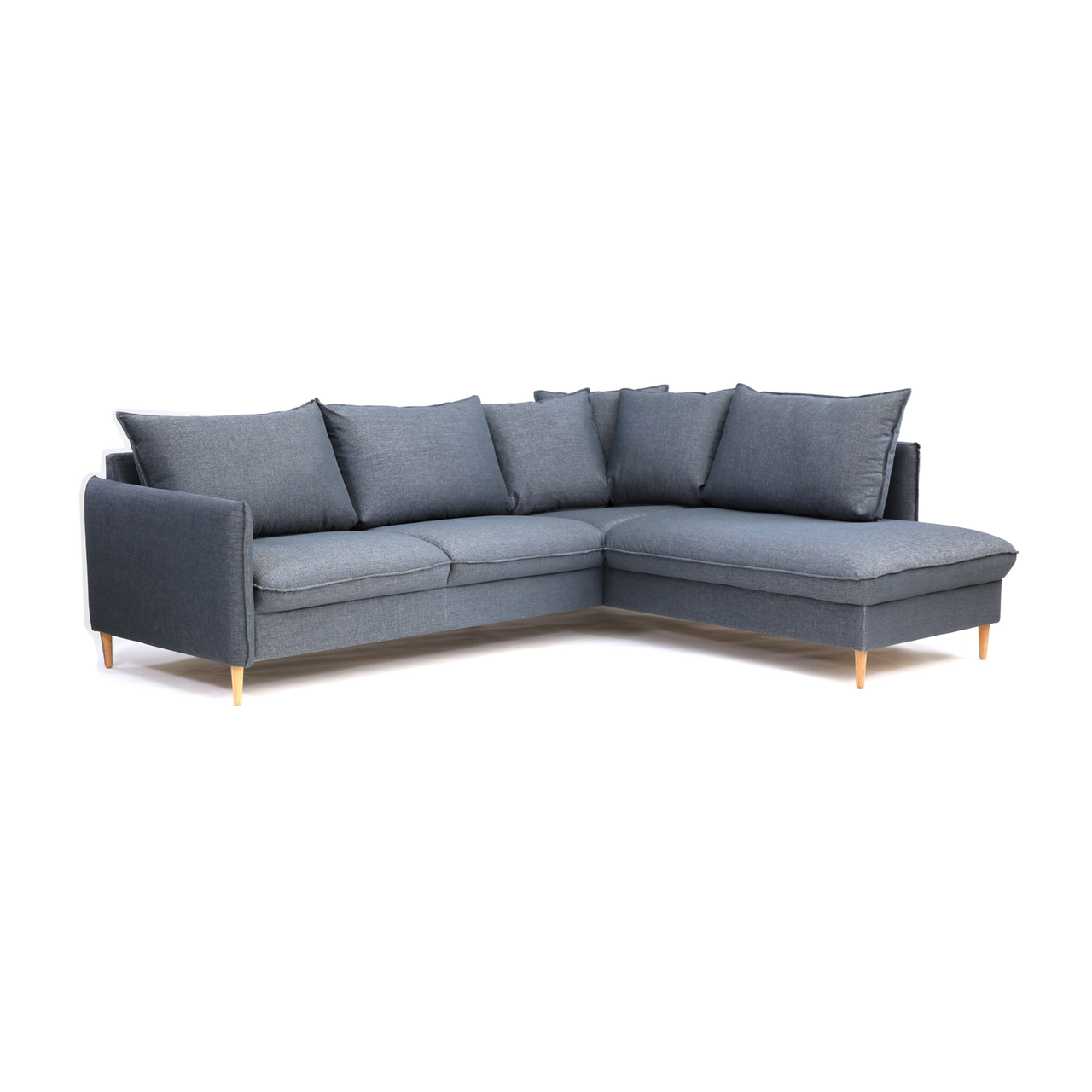 Кутовий розкладний диван на ніжках MeBelle NORDIK-CORNER 280 см, правий, лівий кут, темно-сірий велюр
