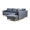 Кутовий розкладний диван на ніжках MeBelle NORDIK-CORNER 280 см, правий, лівий кут, темно-сірий велюр, фото 2