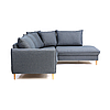 Кутовий розкладний диван на ніжках MeBelle NORDIK-CORNER 280 см, правий, лівий кут, темно-сірий велюр, фото 3