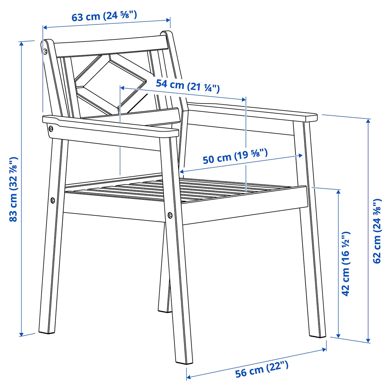 Легкое кресло IKEA БОНДХОЛЬМЕН, садовий, серый, 804.206.29 - фото 7 - id-p1924484861