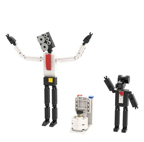 Купить Скибиди туалет Лего персонажи, Skibidi Toilet lego, КОЛОНКА МЕН ...