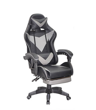 Геймерське крісло 114+ F Onder Mebli екошкіра, чорний/сірий, фото 2