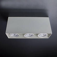 Точковий накладний світильник на 3 лампи 50Вт метал білий 21х6х9.5 см