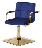 Кресло с подлокотниками Arno 4-GD-Base бархат на золотой квадратной ноге с регулировкой высоты 37,5-53 см