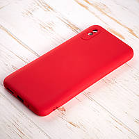 Чехол Soft Silicone Case с микрофиброй для Xiaomi Redmi 9A/9i Sport/9a Sport (без лого) красный