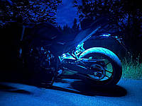 Яркая подсветка на мотоцикл. Цвет синий (голубой).