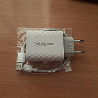 USB зарядний пристрій + кабель Type C 25см