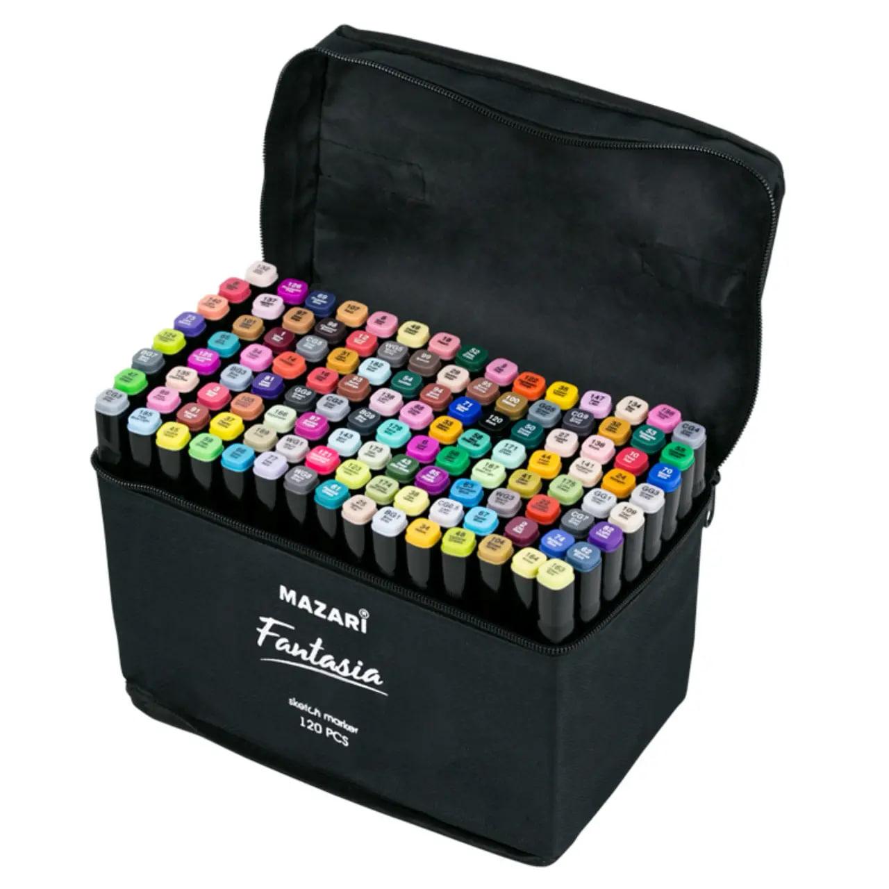 Красивый маркер линер для скетчинга оригинал набор чехол для маркеров фломастеры для детей 120 цветов IOAS - фото 6 - id-p1924641777