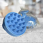 Силіконовий масажер для шкіри голови (шабер для миття волосся), блакитний, фото 3