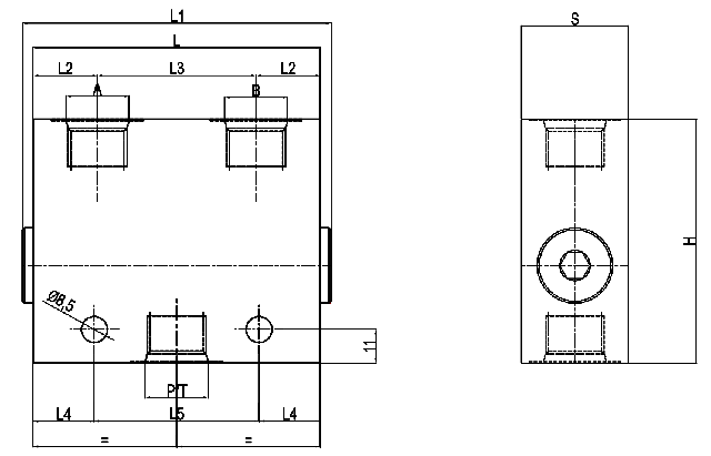 Размеры клапана VDSF 3/4”-16 UNF