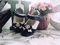 Детские туфли сандали для девочки модные босоножки бело-синие