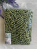 Бусини Перлини на нитці " Люкс " 8 мм  оливкові  500 грамів