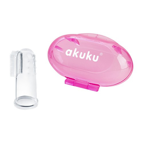 Силиконовая зубная щетка и массажер для десен Akuku A0265, розрвый чехол - фото 1 - id-p1924653787
