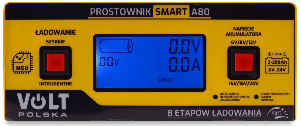 Зарядний пристрій SMART 6V/12V/24V 15A A80