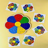 Сортер вкладиш з картками "Квітка-семибарвниця-1" дерево Ань-янь 24см (ПСД214), фото 2