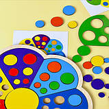 Сортер вкладиш з картками "Квітка-семибарвниця-1" дерево Ань-янь 24см (ПСД214), фото 4