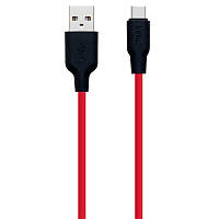 USB Cable Hoco X21 Silicone Type-C Black/Red 1m