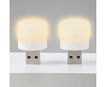 USB LED лампочка циліндрична, тепле світло біла
