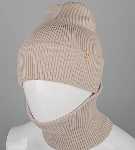 Подвійна Резинка з відворотом + Баф (С2218), Св. Бежевий