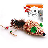 Игрушка для котов GiGwi Melody chaser Мышь с электронным чипом, текстиль, перо, 7 см (75030)