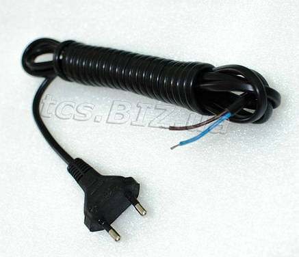 Шнур живлення з плоскою вилкою | Довжина 3м | Чорний, фото 1