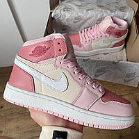 Женские кроссовки Nike Air Jordan 1 Retro Pink Mid