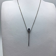 Срібне кольє  Сірник  Циркон Синій.