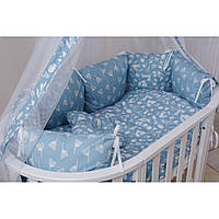 Бампер-подушка в дитяче ліжечко Twins Лісові мешканці (2 шт), блакитний