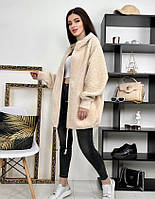 Коротка куртка альпака з капюшоном