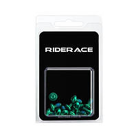 Болти для кріплення гальмівного диска RIDERACE (зелені) для велосипеда — 12 шт. Т25/М5х9 мм