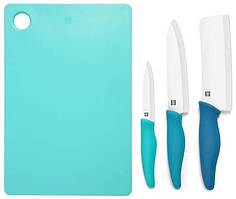 Кухонний набір Xiaomi Fire Ceramic Knife Cutting Board Set Blue
