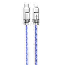 Кабель HOCO U113 Solid PD silicone charging data cable iP Blue