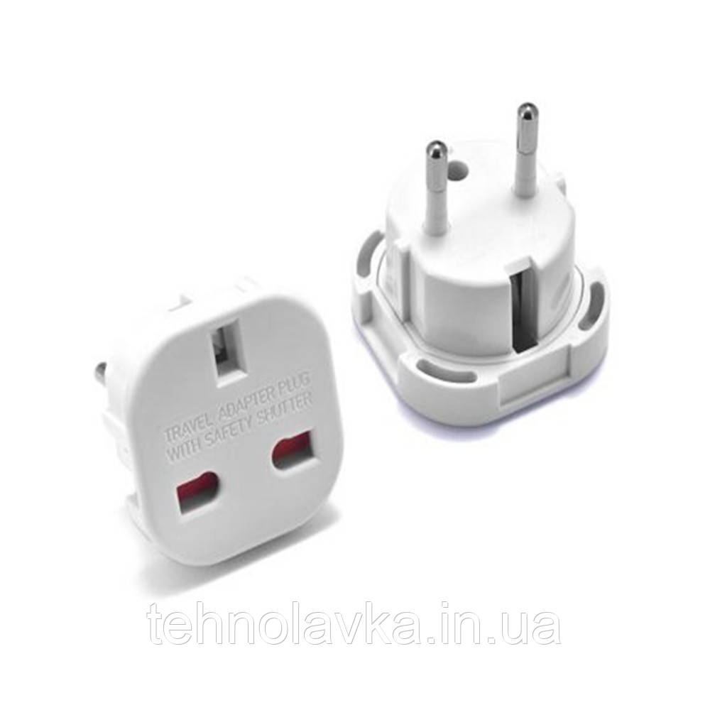 Перехідник мережевий 2 Pin EU Plug Adapter ep0018 White