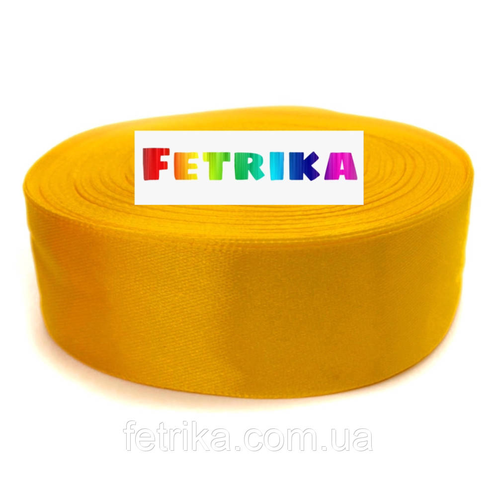 Стрічка атласна однотонна апельсинова 2,5 см, фото 1