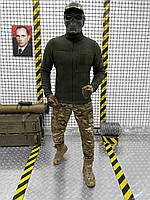 Тактический сборный костюм флиска олива штаны мультикам Армейская форма флиска штаны рипстоп ВСУ