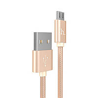 Кабель Hoco X2 knitted Micro USB Charging cable Gold