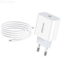 Мережевий зарядний пристрій BOROFONE BA38A Plus Speedy PD20W charger set (Type-C to Lightning) White