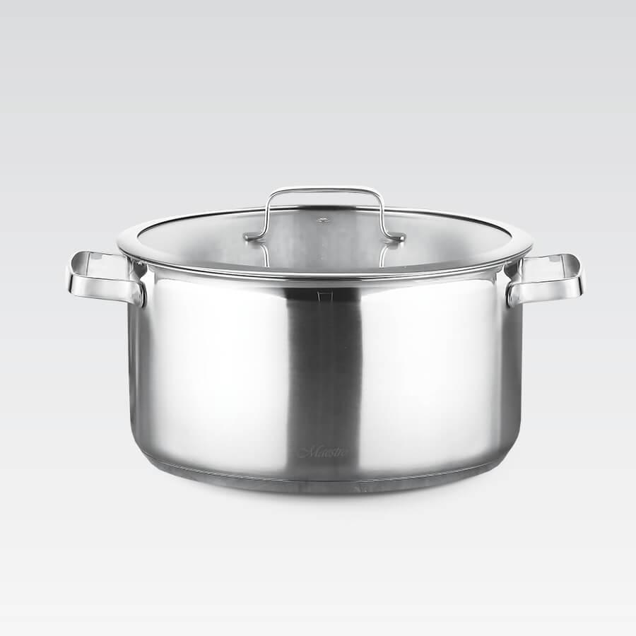 Каструля Maestro MR-3514-16, 1.3 л, 16 см, з нержавіючої сталі з кришкою, для всіх типів плит