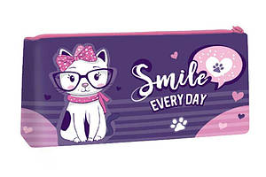 Пенал-косметичка ООПТ силіконовий для дівчинки на 1 відділення, Smile