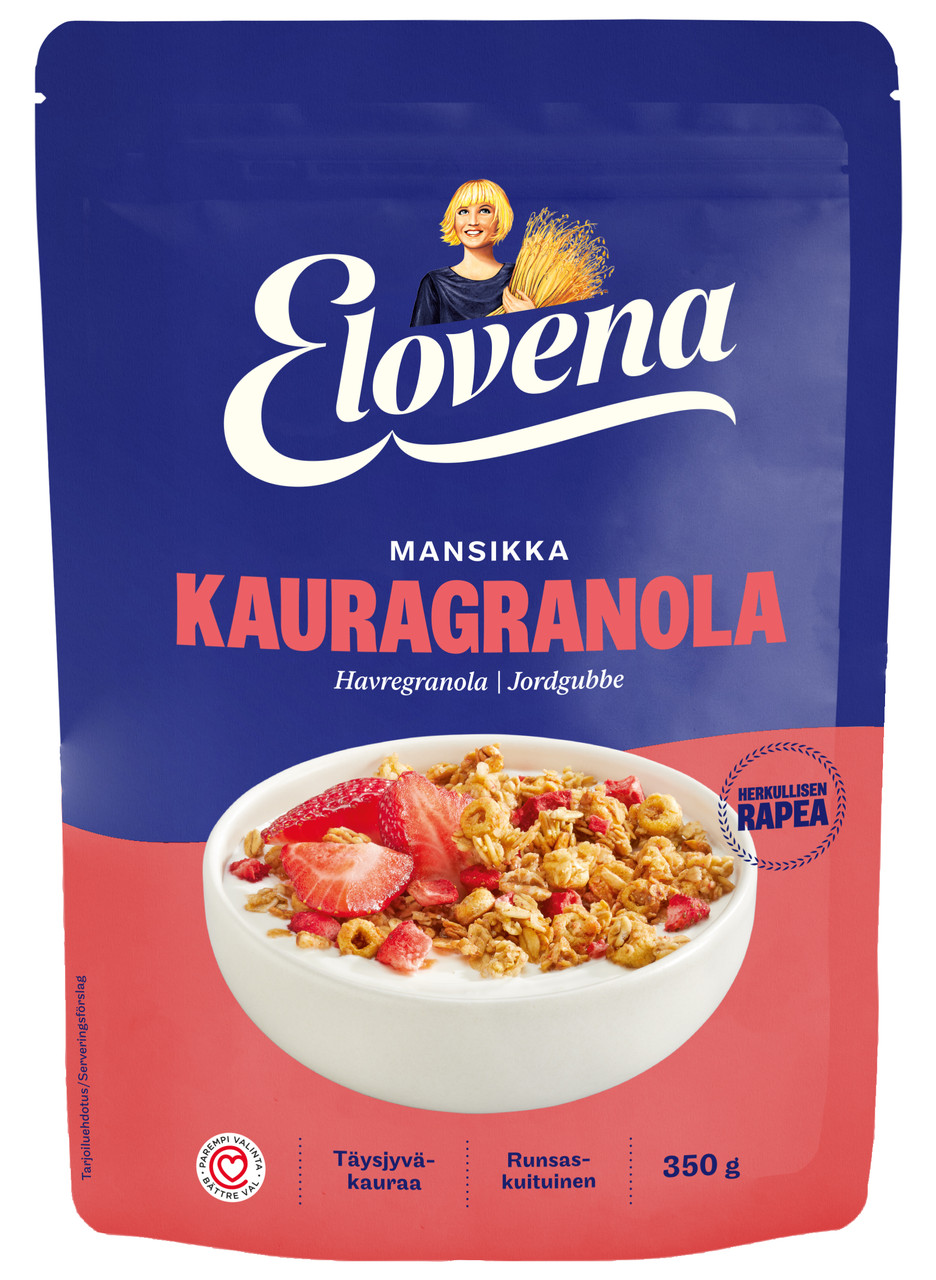 Вівсяна гранола полуниця ELOVENA 350 г, (6 шт/ящ)