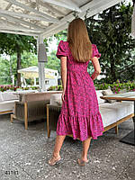 Яскрава літня сукня з V-образним вирізом горловини та рукавами ліхтариками з 42 по 48 розмір, фото 6
