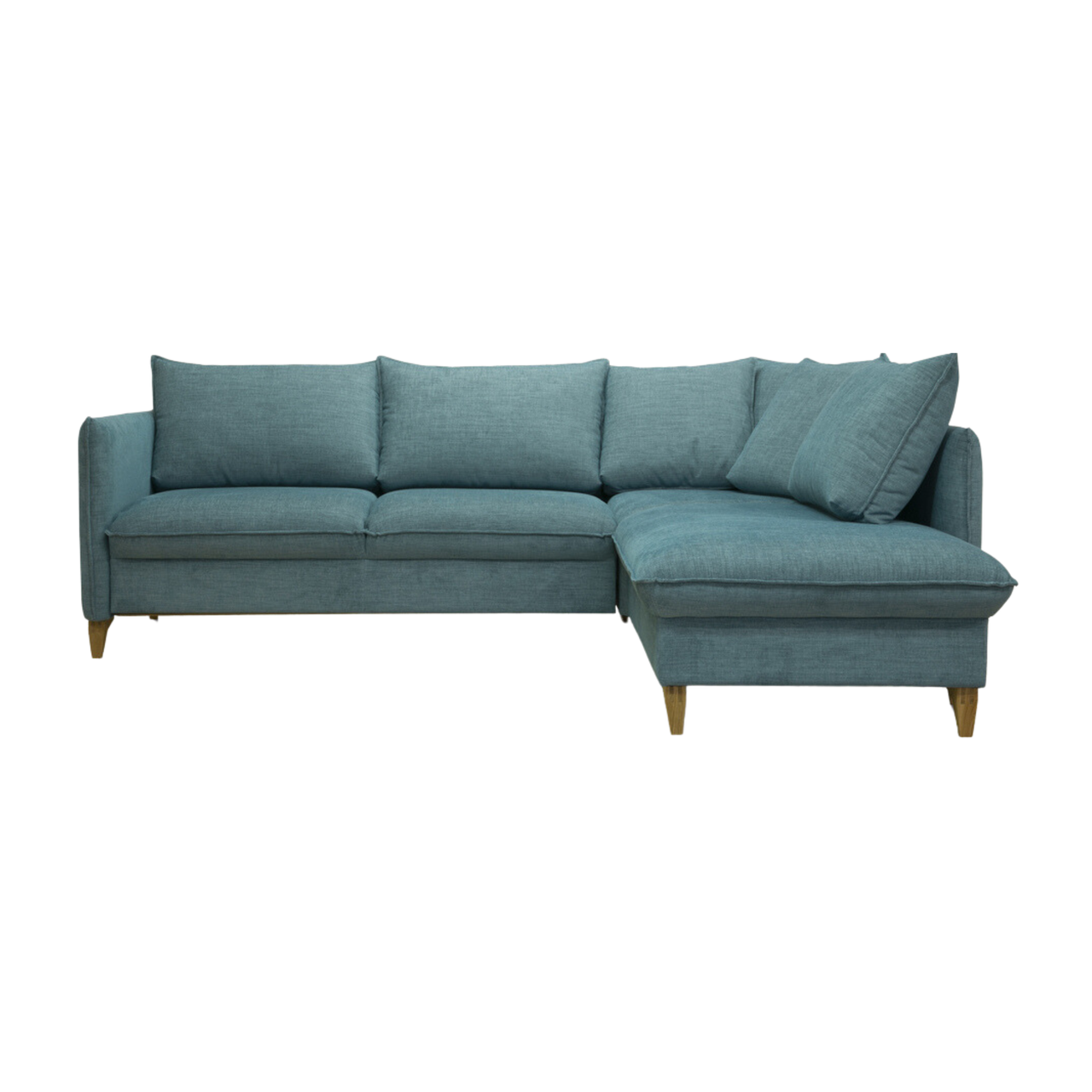 Розкладний кутовий диван у вітальню MeBelle NORDIK-CORNER 280 см, правий лівий кут, м'ятний бірюзовий зелений