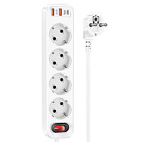 Удлинитель Hoco NS1 Aura PD20W (2USB/1Type-C/4xSocket)