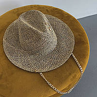 Літній капелюх Федора з ланцюгом, пірсингом та шпилькою з водоростей