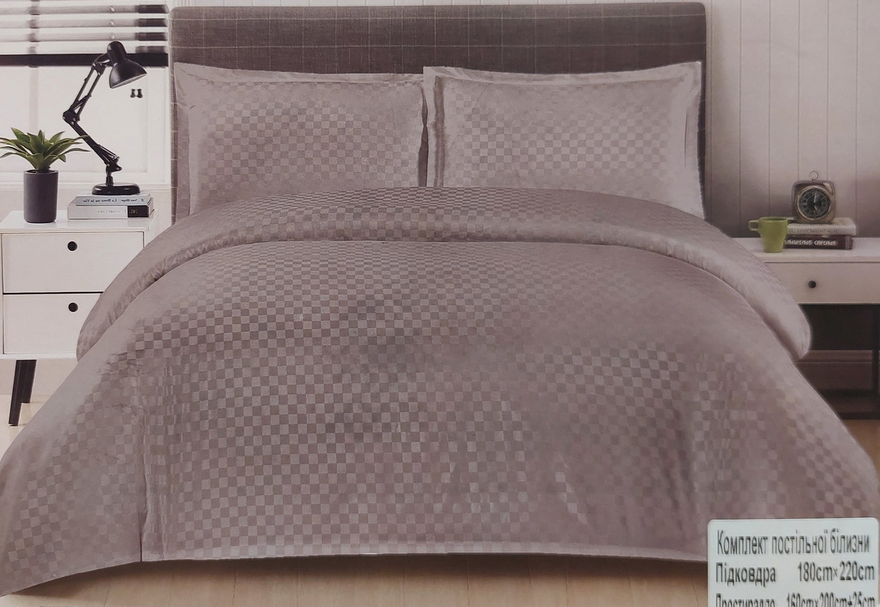 Постільна білизна Koloco Kube простирадло на гумці — пудра