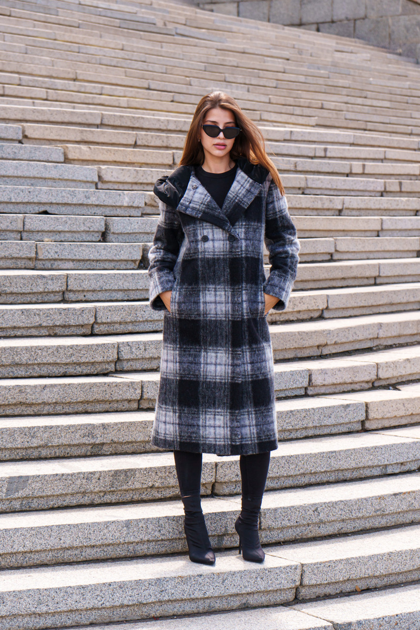 Жіноче зимове пальто ПВ-228ех сірий, фото 1