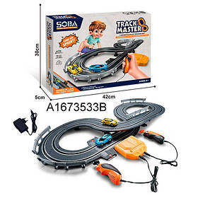 Трек A64-2A (9шт) дистанція 76-45см (214см) від мережі 220V або на бат-ці, машинки 2шт, в кор-ці, 42
