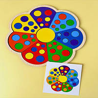 Сортер вкладиш з картками "Квітка-семибарвниця-1" дерево Ань-янь 24см (ПСД214), фото 5